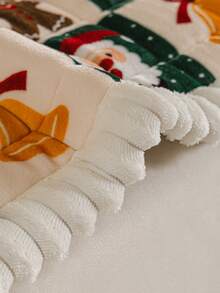 1PC Christmas Pattern Chenille Sofa Cushion Cover, Festive Holiday Couch Slipcover For Living Room Home Decor, Non-Slip Backing, Scratch-Resistant Pet Friendly, Machine Washable For 1/2/3/4 Seater Sofa - Multicolor - View 8