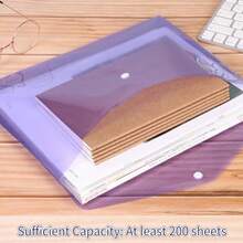 Transparent Snap Button File Bag Office Document Folder Colorful PP Plastic Office Storage Bag - Multicolor - View 2