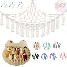 1/2pcs Plush Animal Doll Hammock Or Net Corner - Large Doll Hammock Net Suitable For Plush Animal Room Decor - Cute Plush Animal Storage Rack, Plush Doll Storage Rack - Essential Wall Bedroom Home Decor - Beige - View 1