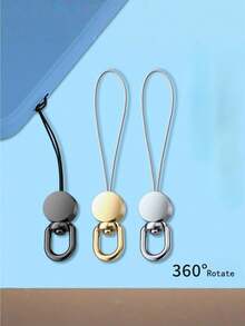 2Pcs 360 Degree Rotatable Mobile Phone Lanyard Strong Metal Short Strap Small Rope End With Ring Buckle Anti Lost Key Chain Durable Phone Accessory Portable Wrist Strap Connector For Cell Phone Keychains Small Gadgets - Multicolor - View 1