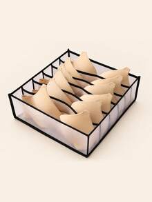 Beige Fabric Underwear Drawer Organizer Set, Foldable Divided Closet Storage Box, Suitable For Socks, Bras, Underwear, Wardrobe, Dressing Table Drawer Divider Storage Organizer - Multicolor - View 8