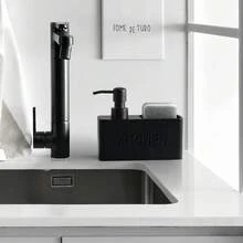 Dispenser Sabun Cuci Piring 2-in-1 dengan Pompa dan Slot Tempat Spons, Bentuk Persegi Panjang, Dispenser Sabun Cair Modern untuk Meja Dapur dan Penyimpanan di Atas Wastafel. - A - View 6