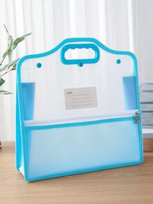 1Pc Portable PP Expanding File Organizer Bag With Handle,Cross-Border Bestseller,Back To School,For Students,Office Workers,Teachers,Classroom, Travel - Multicolor - View 9