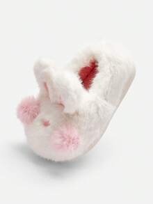 Balabala Boys Girls Cute Warm Winter House Slippers Soft Indoor Footwear - White Tone - View 1