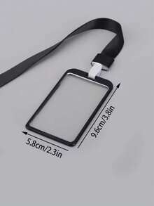 2pcs Black/Silver/Gold Stylish Aluminum Alloy ID Card Holder - With Lanyard Student Work Credential Clip Office Supplies Card Storage LD Card Protective Case, For Work, School, And Travel - Protects LD Cards And Credit Cards, Back To School Essential - Multicolor - View 5