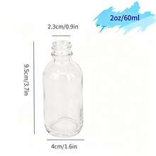 Botol Kaca Serbaguna 10/12/20/30 2oz dengan Tutup Sekrup Hitam & Corong Logam, Botol Isi Ulang Anti Bocor untuk Minyak Aromaterapi, Esensi Perawatan Kulit, Bumbu Dapur, Wadah Penyimpanan & Penyajian Cairan - View 5