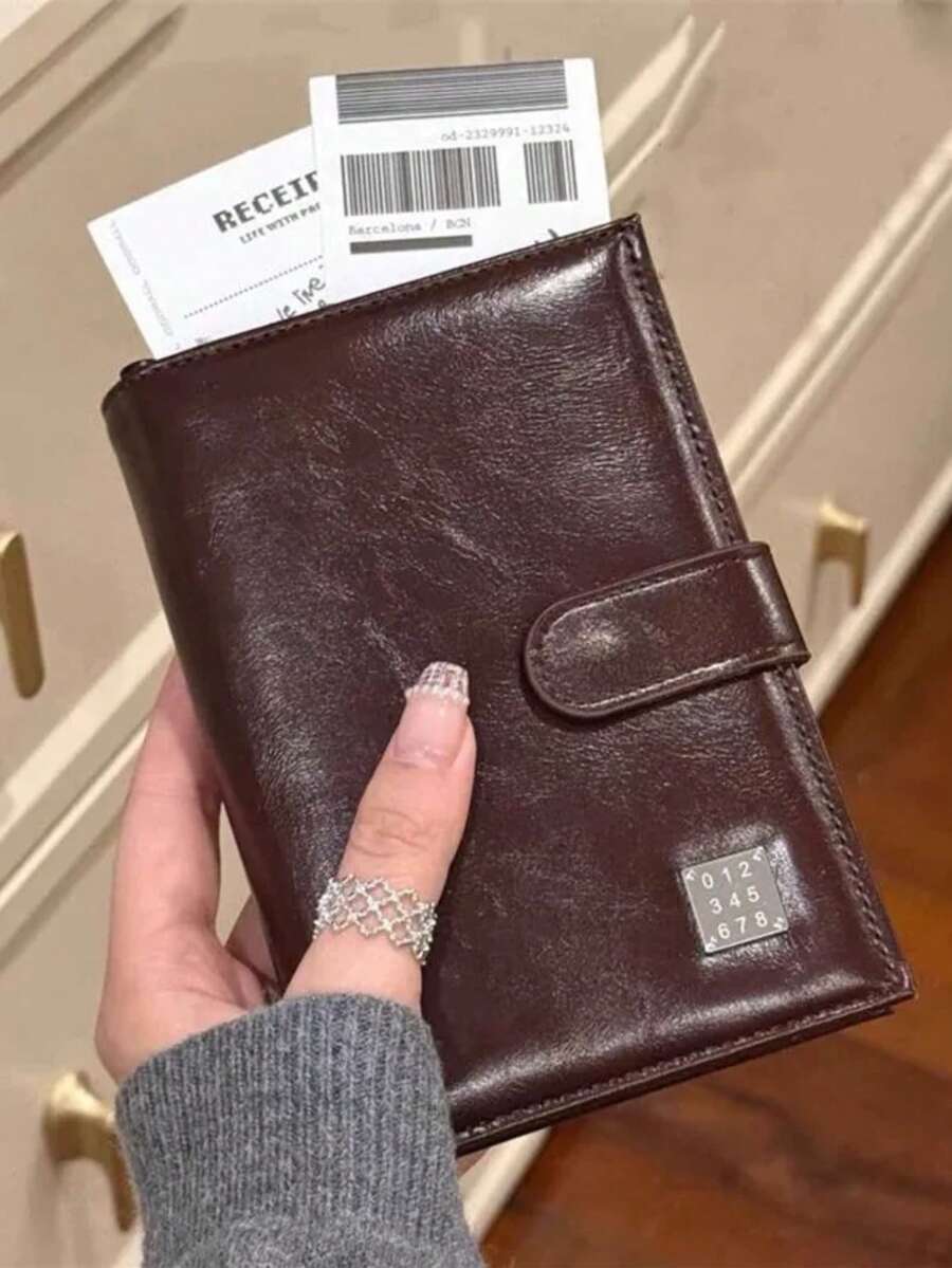 1PC Premium Passport Holder, Multifunctional Portable Business Wallet For Women, PU Ticket, Coin, Bank Card Storage Bag, Document, Card, Ticket All-In-One Protective Case, Large Capacity Multi-Layer Wallet With Smooth Zipper, Suitable For Cards, Cash, Passport, Tickets, Coins Storage, Halloween And Christmas Gift - Multicolor - View 1