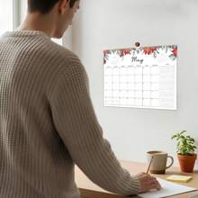 2027 Colorful Floral Wall Calendar, 12-Month Wall Calendar, Large Writing Space + Notes Memo Area, Home Office Schedule Planning - Color-d - View 4