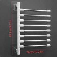 1pc Rotating Bathroom Towel Rack, Drill-Free Stainless Steel Sink Rotating Wall-Mounted Towel Holder, Kitchen Dishcloth Towel Rack - Multicolor - View 21