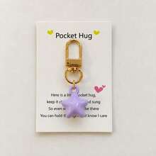 1pc/Multiple Candy Color 3D Star Pendant With Card Accessory, Unisex Gift For Friends And Besties, Minimalist Bag Charm, Earphone And Wallet Accessory - Multicolor - View 17