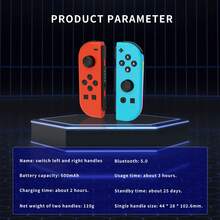 GAMINJA Wireless Split Game Controller Pair Left & Right Gaming Control Accessories, Bluetooth Wireless Adapter For Switch Console, Side RGB Lighting, Motion Control With Wake-Up And Screenshot Function - View 8