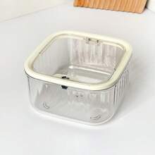 1pc Press-Type Transparent Nail Salon Desktop Storage Box, Cotton Pad Cleaning Container, Small Trash Can And Nail Tool Organizer, Suitable For Daily Nail Care And Salon Use, Back To School Desktop Storage Essential - Multicolor - View 7