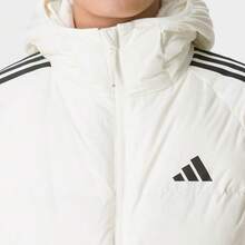 Adidas 600-Fill Power Water-Resistant Windproof Down Jacket With Hood And Stripes, Men's, White - White - View 4