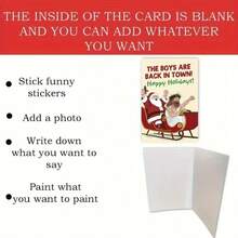 Hasbro Holiday Men's Christmas Card With Envelope - "The Boys Are Back" Santa And Sleigh Design, Humorous Seasonal Greeting For Brothers, Colleagues, Dads - Ideal For Christmas And Special Occasions - one-size - View 7