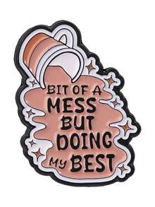 QIHOO 1pc Funny Coffee Slogan Enamel Brooch, Cute Coffee Cup Quote Lapel Pin Badge, Suitable For Backpack, Denim Jacket Decoration, Jewelry Gift - Multicolor - View 9