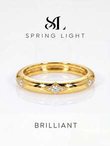 1pc Moissanite Ring, Exquisite Quilted Starburst Band, Suitable For Women's Party And Daily Wear - Diamond Moissanite Ring - View 6