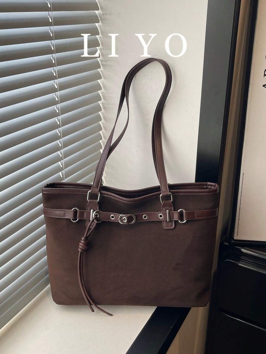 Large Capacity Tote Bag, Commuter Style Women's Fashion Shoulder Bag