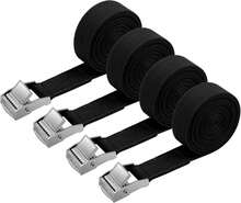2-Meter Adjustable Strap, 4-Piece Set, Width 20mm, Load Capacity 150kg, Buckle-Type Fixed Strap, Suitable For Luggage And Camping, Black - 4 Pieces - View 8
