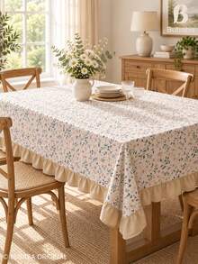 Bubaba Taplak Meja Berumbai Motif Bunga Vintage, Penutup Meja Makan Persegi Panjang Gaya Rumah Pertanian, Taplak Meja Motif Botani dengan Tepi Berumbai Warna Beige untuk Dapur, Ruang Makan & Dekorasi Rumah - MultiWarna - View 10