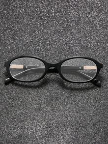 1 Pair Men's Oval Frame Glasses, Modern Minimalist Design, Elegant Aesthetic, Transparent Lenses, Perfect Accessory For School And Daily Wear - Clear - View 4