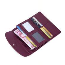 Dompet Ponsel Wanita, Tas Clutch dengan Tali Bahu yang Dapat Dilepas, Dompet Panjang Minimalis - Burgundy - View 6