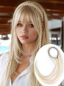 24 Inch Braided Hair Extension, Synthetic Heat-Resistant Fiber Hair Piece With Silver Metal Buckle, Suitable For Women's Daily Wear, Holiday Party Hairstyle Styling - Multicolor - View 11