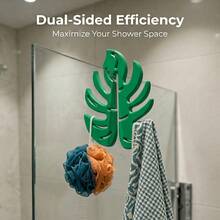 No-Drill Glass Shower Door Hook, Bathroom Towel Rack, Door Hanging Rack For Bathrobes, Towels And Loofahs, Space-Saving Shower Organizer, Heavy Duty, Easy Install, Over-Door Storage, Multi-Functional, Mother's Day Gift For Mom And Dad - Multicolor - View 7
