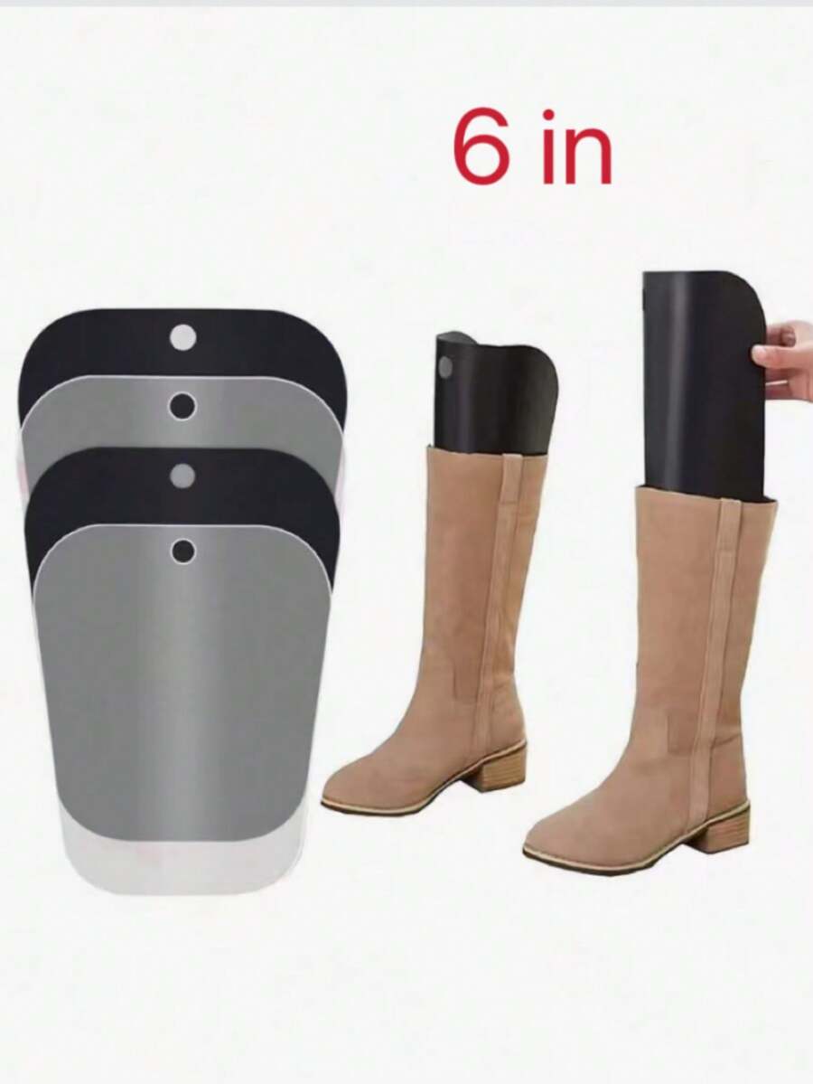 2/6pcs Tall Boots Shaper, Plastic Boot Support Inserts, Shoe Trees, Tall Boots Support Rack, Boot Filler Shaper, 3D Fixed Boot Support, Suitable For Women's Boots, Cowboy Boots, Knee-High Boots - Multi-color - View 1