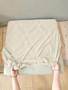 1pc Solid Color High Elasticity Removable Machine Washable Autumn/Winter Sofa Seat Cushion Cover, Suitable For Living Room Polyester Sofa Seat Cushion Cover And Backrest Cover - Beige - View 9