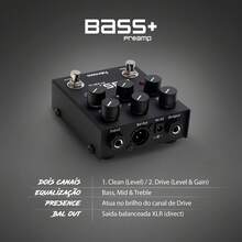 Pedal de efeito profissional para contrabaixo Bass + preamp BA01 Fuhrmann - Preto - Visão 5