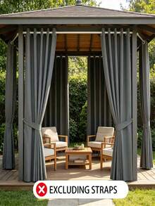 Outdoor Curtains, Suitable For Patio, Porch, Gazebo, UV-Resistant And Fade-Resistant, Combining Sun Protection And Privacy Decoration; Sold In Pairs - A - View 15