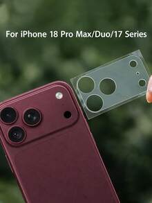 2入裝 霧面透明軟膜相機鏡頭保護貼，相容 iPhone 18 Pro Max/18 Pro/17 Pro Max/17 Pro，超薄手感，相容多款手機殼，保護後置相機，透明 - 無色 - 查看 4