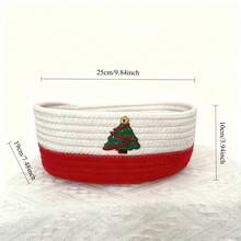 Home Entryway Christmas Decoration Storage Basket_Christmas Tree Decor Small Item Storage Basket_Color Block Snack Pet Miscellaneous Storage Basket_Living Room Bedroom Display Storage Basket_ - Multicolor - View 5