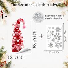 1/6pcs Cute Plush Christmas Tree With Candy Decor Window Sticker, Double-Sided Visible PVC Electrostatic Adsorption Glass Sticker, Suitable For Store And Home Christmas Decoration - Multicolor - View 13