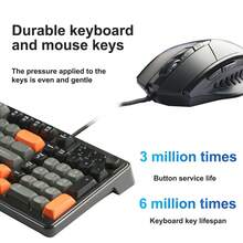Wired Keyboard And Mouse Combo, Compact Full-Size Membrane Keyboard With Media Control Knob, RGB Rainbow Backlit Keyboard And Wired Optical Mouse, Wear-Resistant Non-Fading ABS Keycaps, Plug And Play, Laptop, Office And Gaming Desktop - View 4