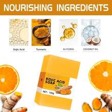 Turmeric Kojic Acid Fragrant Handmade Soap 100g/3.53oz, Gentle Facial Cleansing & Oil Control, Long Lasting Mild Scent, Suitable For Daily Face Washing - Lemon - View 3