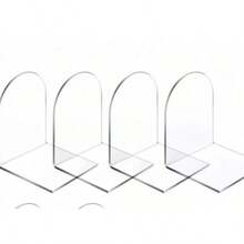 4pcs Acrylic Book Display Stands, Adjustable Transparent Book Display Stands, Art Display Stands, Desktop Acrylic Book Storage Racks, Transparent Book Holders, Suitable For Office, Home, Retail Store, Bedroom, Back To School, Comic Books, CDs, Magazines - Multicolor - View 16