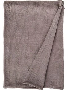 Manta, Cobija de patrón de espiguilla, , Hueso, Individual - Champiñón - Ver 1