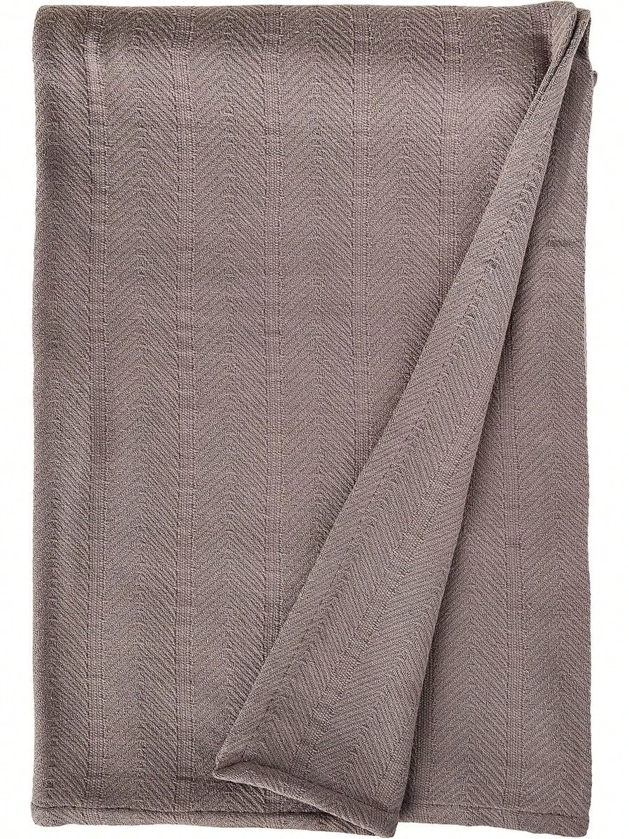 Manta, Cobija de patrón de espiguilla, , Hueso, Individual - Champiñón - Ver 1