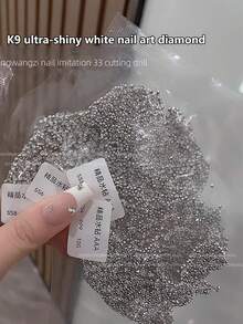 1440pcs/Pack 33 Facets Super Shiny Pointed Bottom Nail Rhinestones DIY Nail Art Refill Pack Nail Rhinestone Decor Nail Gap Filler Mini Round Pointed Rhinestones - White - View 2