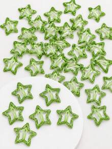 50/40/30/20/10/5pcs Women's Hair Accessories Colorful Glitter Glowing Star Hair Clips Headwear Clips Shiny Hair Clips Bangs Clips Fluorescent Hair Clips Concert Support Fun Hair Accessories Set - Green - View 1
