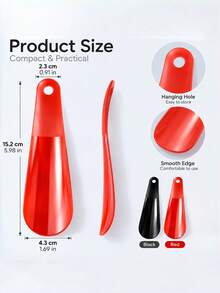 2pcs Short Handle Portable Plastic Shoe Horn, Easy On/Off Shoe Removal Tool, Suitable For Home, Long-Distance And Short-Distance Travel Accessories - Multicolor - View 2