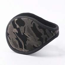 Winter Ear Muffs, Men's Camo Back-Wear Foldable Plush Ear Warmers, Windproof Outdoor Cycling Ski Earmuffs - A - View 2