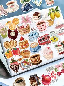 50pcs Aesthetic Inspiration Stickers For Phone Case, Keyboard, Tablet, Diary, Notebook, Laptop, Planner, Guitar, Helmet, Skateboard - Multicolor - View 2