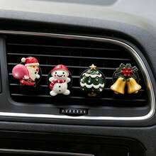 4pcs Random Cute Christmas Car Air Vent Aromatherapy Clips, Colorful Old Man Car Interior Decor, Holiday Fragrance Gift - Christmas Decorations - View 4
