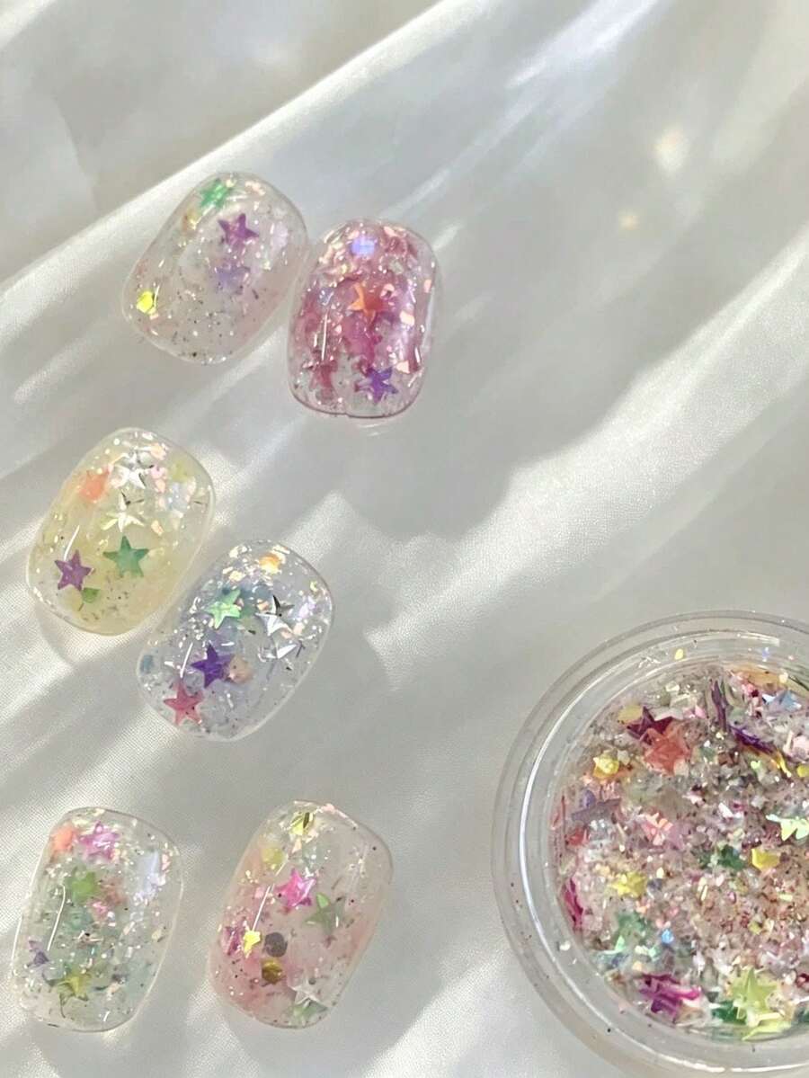 2 Boxes Fall, Autumn, Fall Nails Dreamy Girl Star Cute Youth Series Glitter Sequins Suitable For Autumn Nail Decoration - Multicolor - View 1