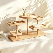 1pc Wooden Creative Figurine Display Stand For Accessories, Watches, Perfumes, Cosmetics, Desserts, Succulents - Multicolor - View 16