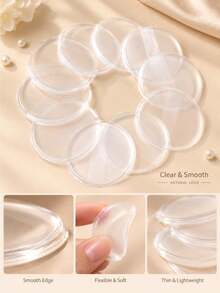 1pc Silicone Powder Puff, Soft And Delicate, Non-Absorbent, Makeup Tool, Professional Makeup Store Powder Puff, Cushion, Round Transparent Silicone - Multicolor - View 3