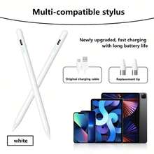 High Precision Sensitivity Capacitive Stylus Pen, With 2 Replaceable Tips + Data Cable, USB Rechargeable Battery, Compatible With IOS, Android, Tablet And Other Electronic Devices - Perfect Holiday Gift, Battery Capacity 90mAh - Multicolor - View 14