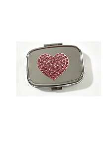 Shiny Rhinestone Pill Box, Fashion Heart-Shaped Rhinestone Pill Box, Mini Compartment Pill Box, Travel Pill Box Container, Suitable For Vitamins, Supplements And Other Small Items, Perfect For Daily/Outdoor/Travel - Multicolor - View 14